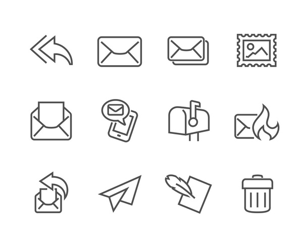Esquema de iconos de correo
 - Vector, Imagen