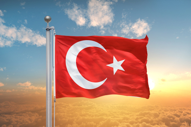 Σχεδιασμός σημαία τουρκική σημαία, Τουρκία, - Φωτογραφία, εικόνα