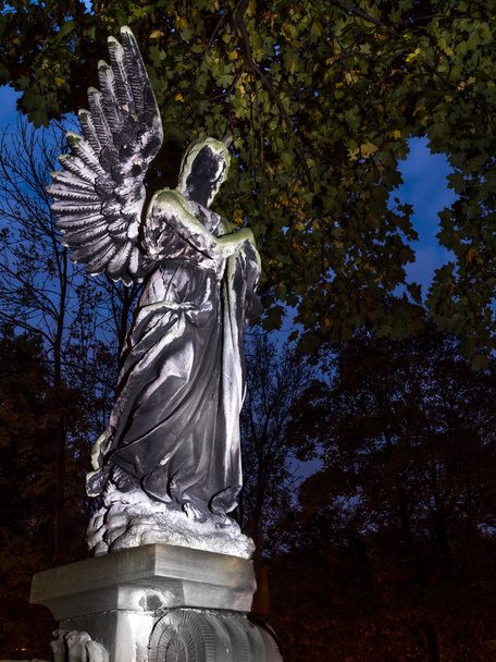 Mourning angel on tombston - Fotoğraf, Görsel