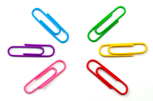 Clips complementary colors on a white background - Photo, Image