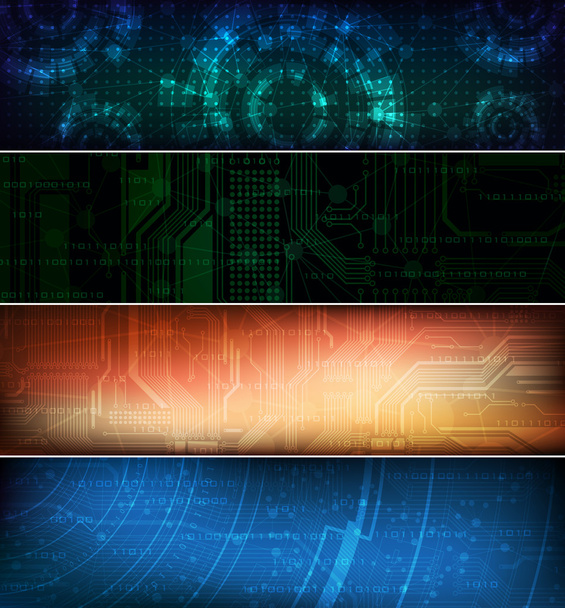 Technology theme banners - Vector, afbeelding