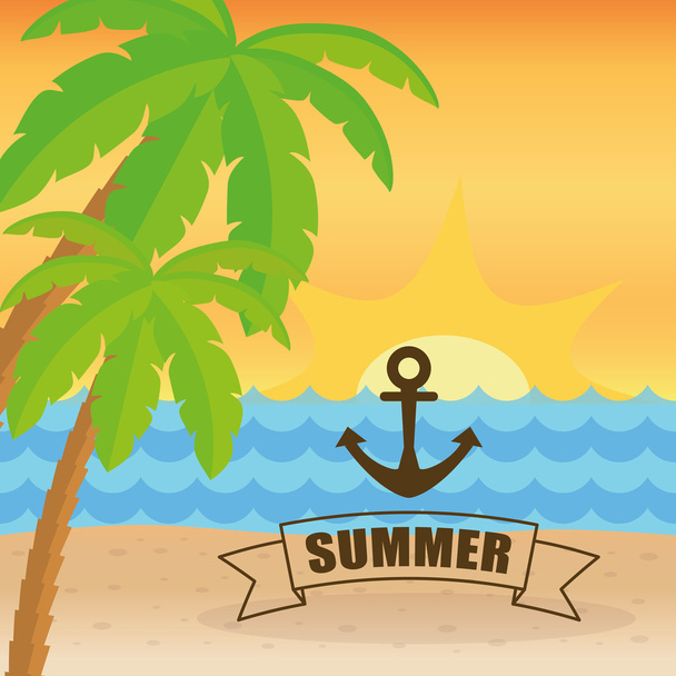 icons of summer - Vector, Image
