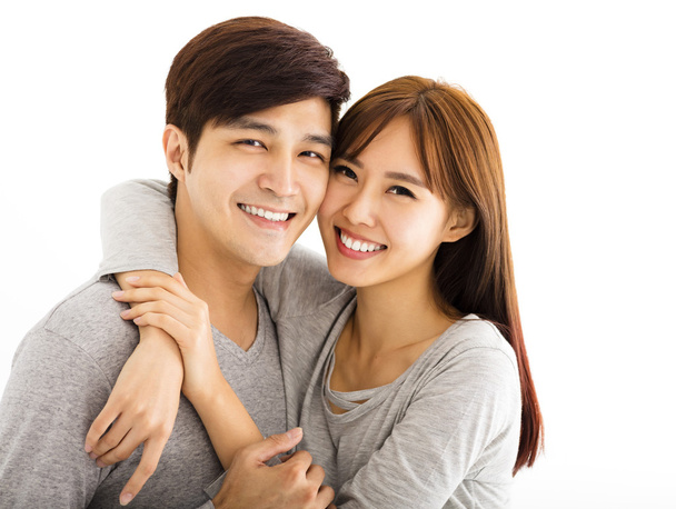 closeup πορτρέτο του όμορφη ευτυχισμένο ζευγάρι - Φωτογραφία, εικόνα