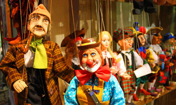 traditionelle Marionetten - Clown und alter Mann - Foto, Bild