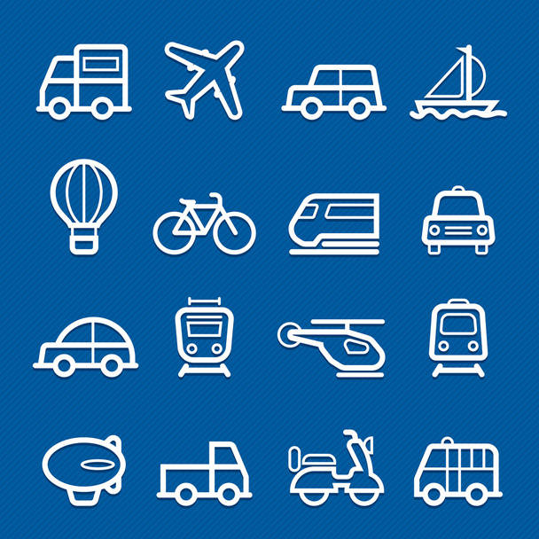 Transport Symbol Linie Symbol auf blauem Hintergrund Vektor Illustration - Vektor, Bild