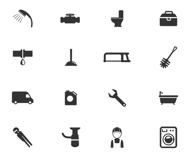 Servizio idraulico semplicemente icone
 - Vettoriali, immagini