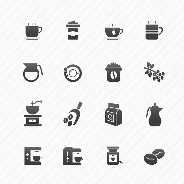 Coffee vector symbol icon set on white background - Vector, Image