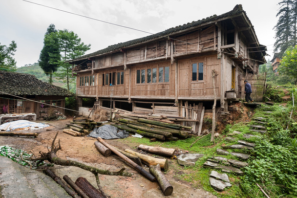 House of the Yao ethnic minority tribes in Longji, China - Foto, afbeelding