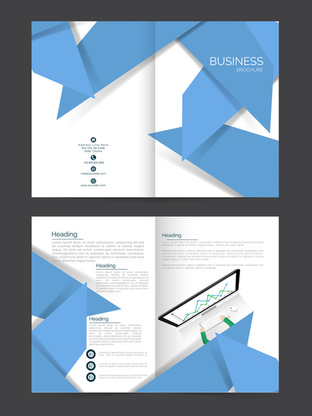 Two page Business Brochure or Template. - Vector, Image