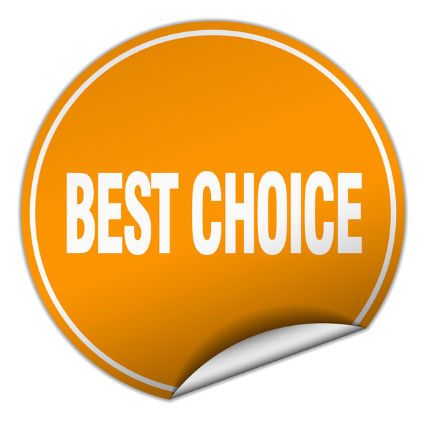 best choice round orange sticker isolated on white - Vektör, Görsel