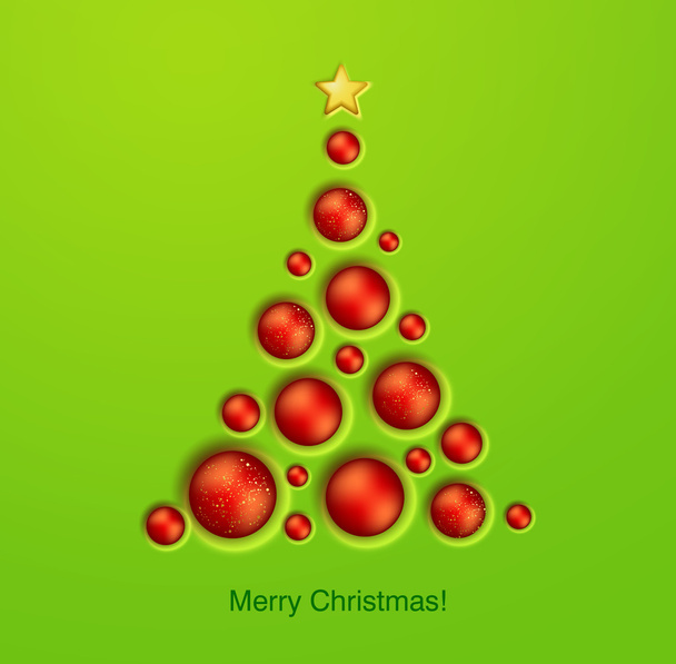 Simple golden Christmas tree - Vector, Image