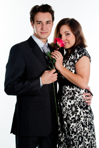 Man gives a woman flowers - Photo, Image
