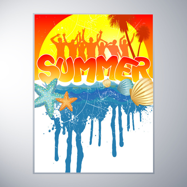 Tropical summer banner - ベクター画像