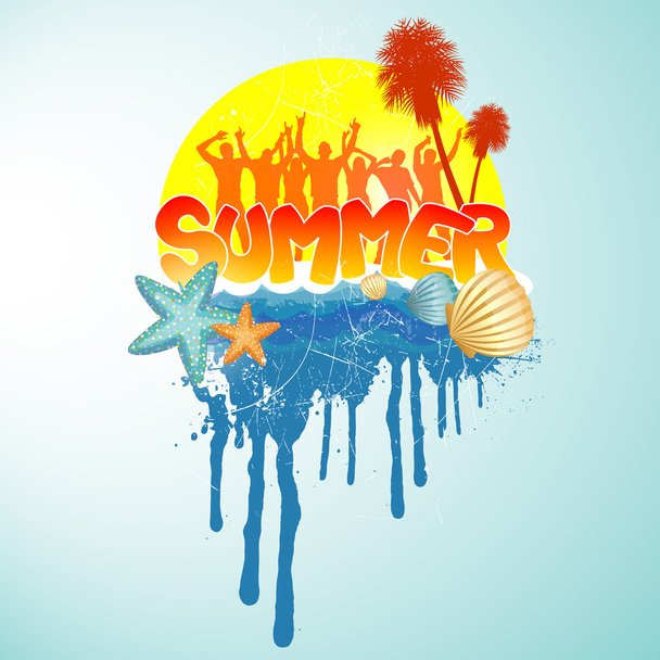 Tropical summer banner - ベクター画像