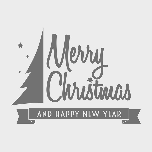 Frohe Weihnachten Schriftzug mit grafischem Weihnachtsbaum. kann verwendet werden, um Karten, Plakate, Speisekarten, Schaufenster zu gestalten - Vektor, Bild