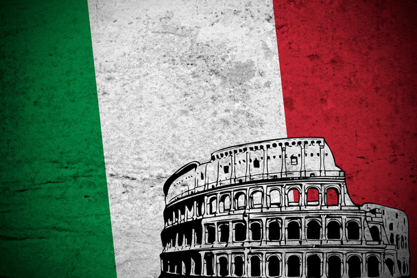 grunge ιταλική σημαία - Φωτογραφία, εικόνα