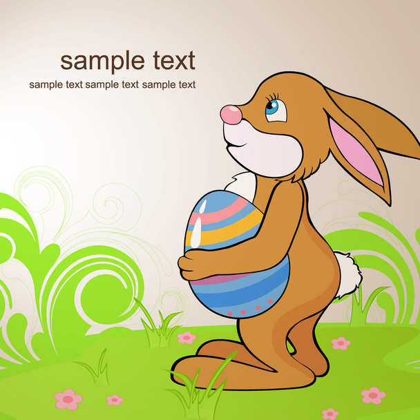 Easter rabbit with egg - Vetor, Imagem