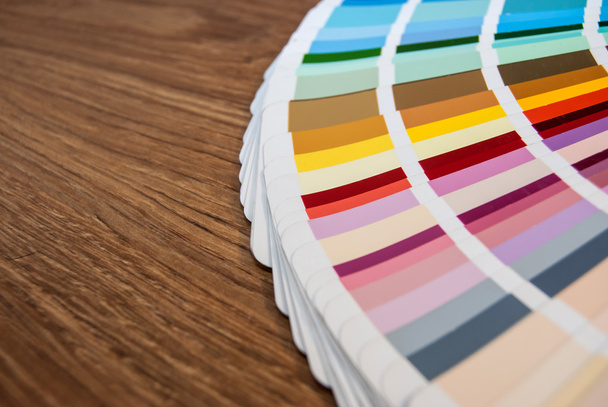 Color palette on wood background - Photo, Image