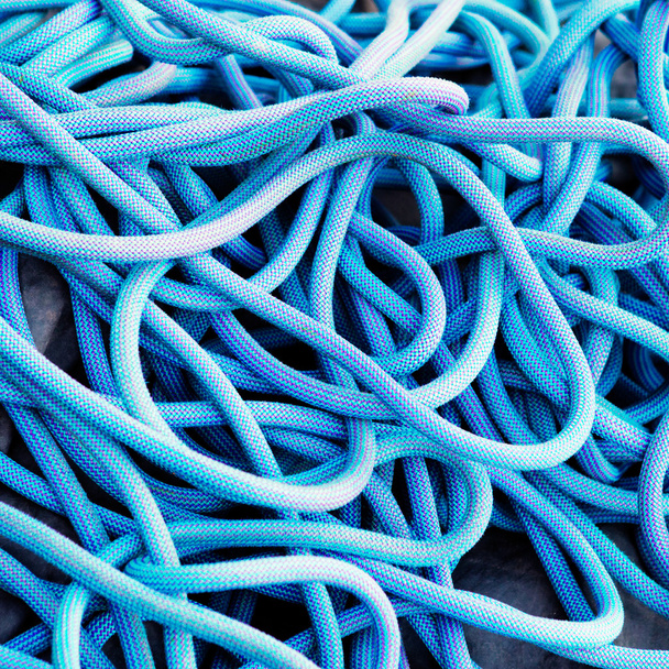 Background made of blue climber rope - Photo, image