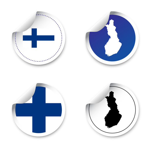 instellen van stickers en labels met motieven staat finland - Vector, afbeelding