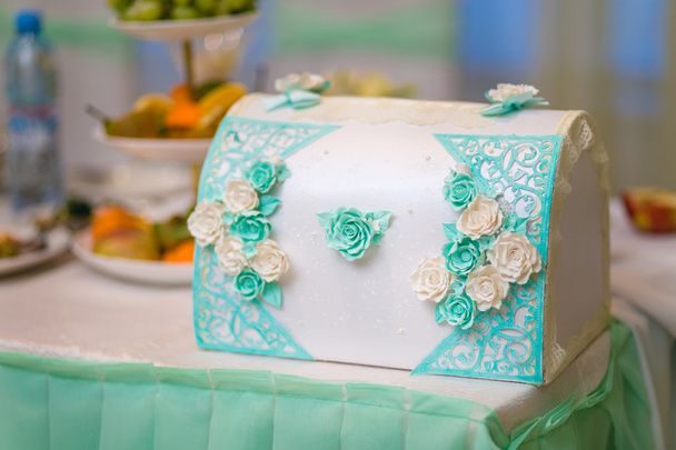 Azuurblauwe bruiloft vak - Foto, afbeelding