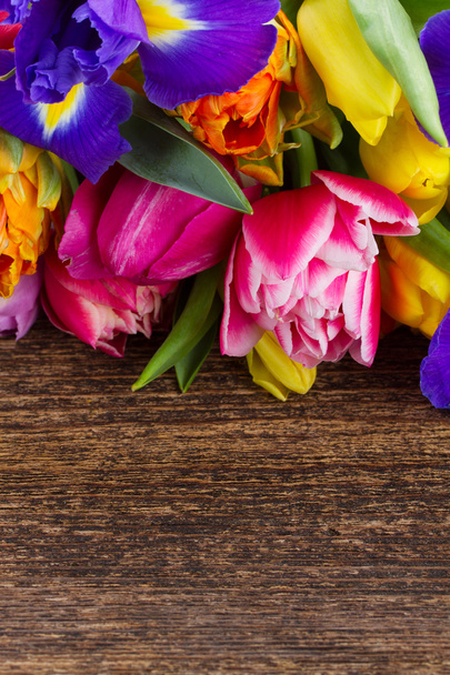 spring tulips and irises - Foto, Bild