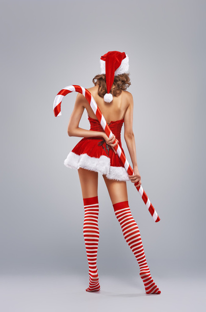 girl in Santa dress - Fotoğraf, Görsel