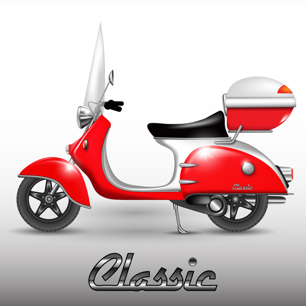 Klassieke rode scooter - Vector, afbeelding