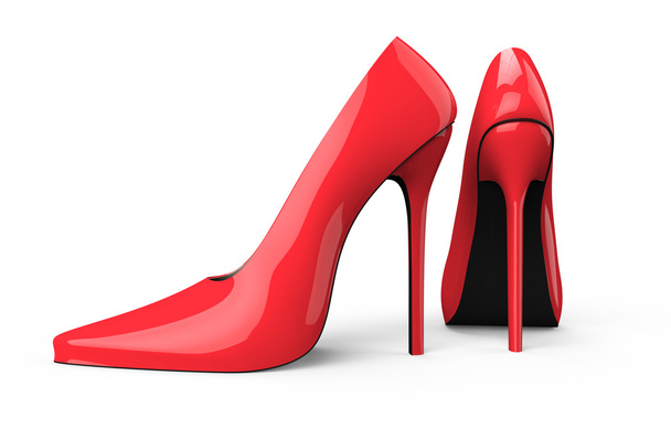 Red high heel women shoes - Photo, image