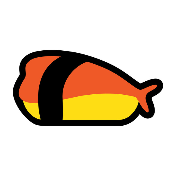 Plano com ícone de sombra Sashimi com camarão no fundo elegante
 - Vetor, Imagem