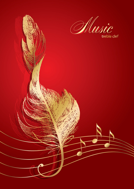 Золотой скрипичный клюв в виде птицы
 - Вектор,изображение