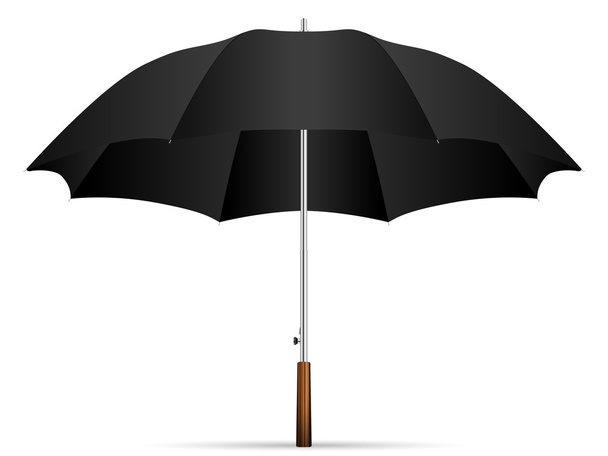 black umbrella on a white background - Vector, afbeelding