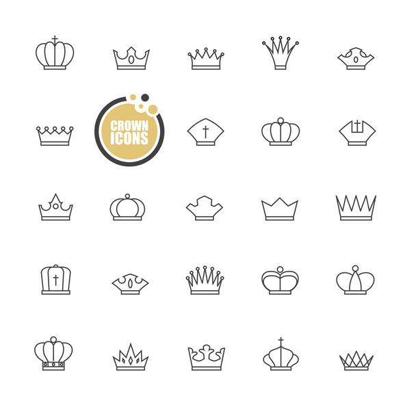 基本的な王冠のアイコン デザイン - ベクター画像