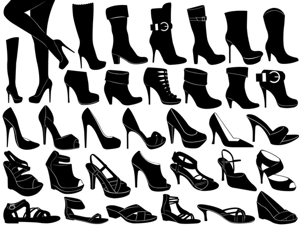 Black Outline High Heel Shoe Isolated White Background Stock Vector by  ©dinosoftlabs 199536828