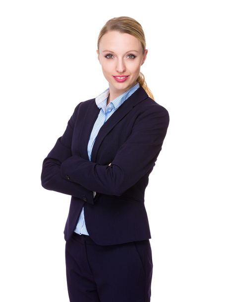 Young caucasian businesswoman in business suit - Fotó, kép