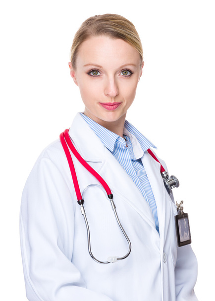 young female doctor in white coat - Foto, afbeelding