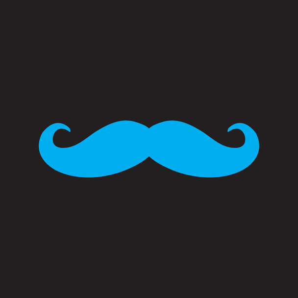 Um bigode. Ícone plano único. ícone preto
 - Vetor, Imagem