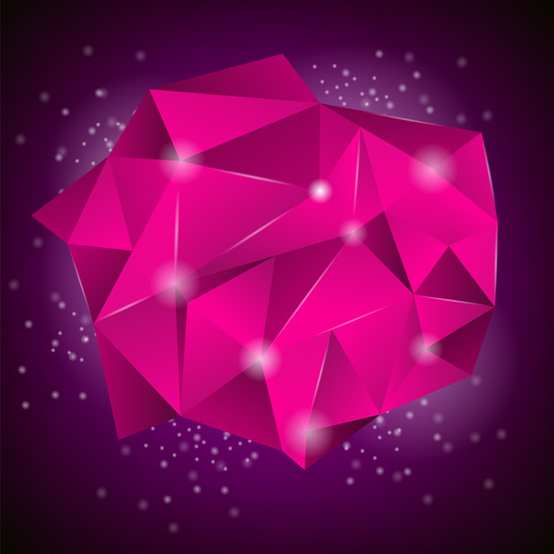Rózsaszín sokszög alakú kő - Vektor, kép