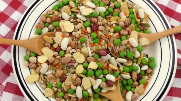 Legumbres deliciosa comida sana y natural de la mezcla
 - Imágenes, Vídeo