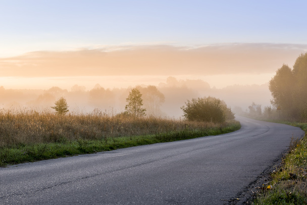 Early misty morning landscape in Poland - Фото, зображення