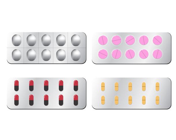 白で隔離薬のセット - ベクター画像