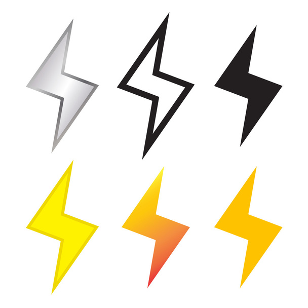 Icono de trueno y tornillo de iluminación en muchos estilos
 - Vector, imagen