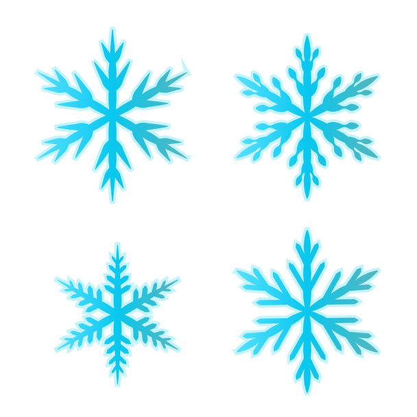 Conjunto de copos de nieve azules, Vector
 - Vector, Imagen