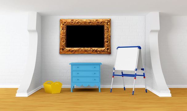 Kid's room with blackboard and picture frame - Foto, immagini