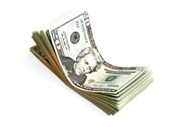 Банкноты в двадцать долларов изолированы на белом фоне
  - Фото, изображение