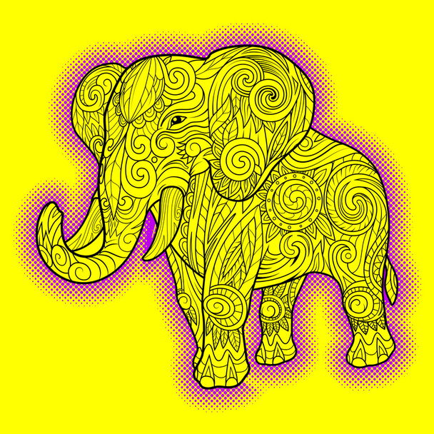 Sloní ornament etnické vektorové ilustrace - Vektor, obrázek
