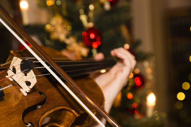 Geige mit Weihnachtsbaum - Foto, Bild