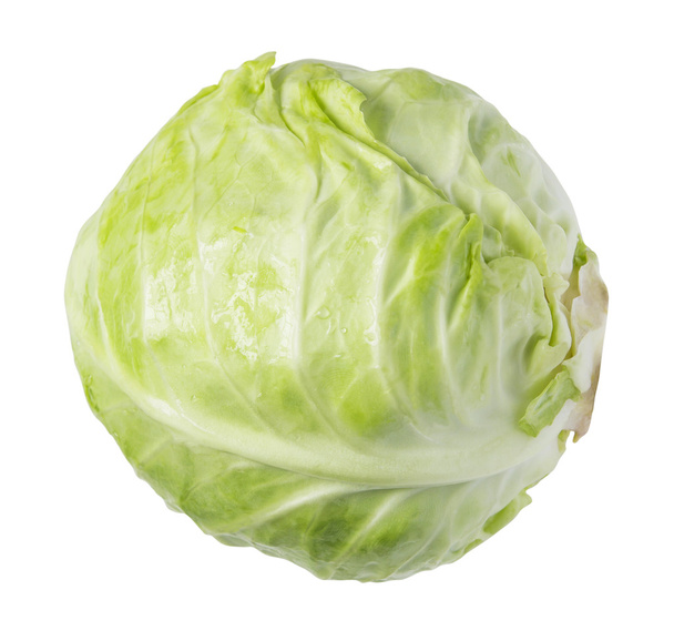 Fresh green cabbage on white background with clipping path - Zdjęcie, obraz