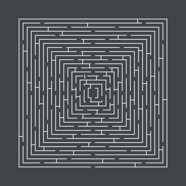 moeilijk en lang doolhof educatief spel in de vorm van een vierkant - Vector, afbeelding