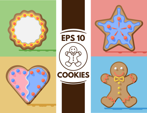 Flat ginger-snap collection eps10 - Vector, Image